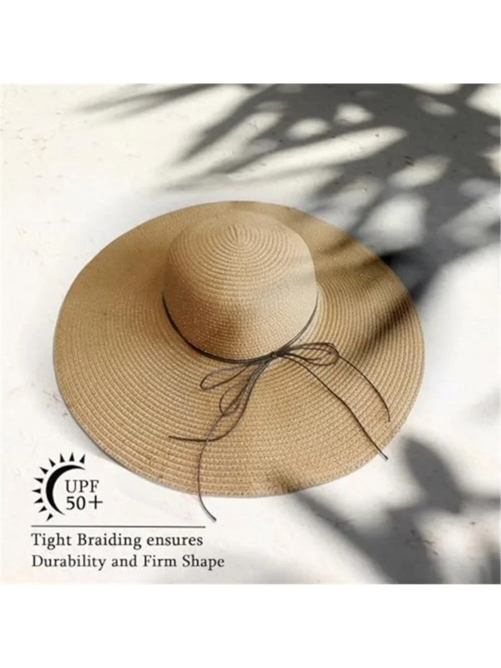 Beach Hats for Women Straw Sun Hat Floppy Wide Brim Foldable UPF 50+ UV